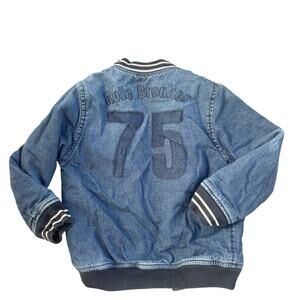 Zara Boys Denim Collection Baseball Jacket Rule Breaker